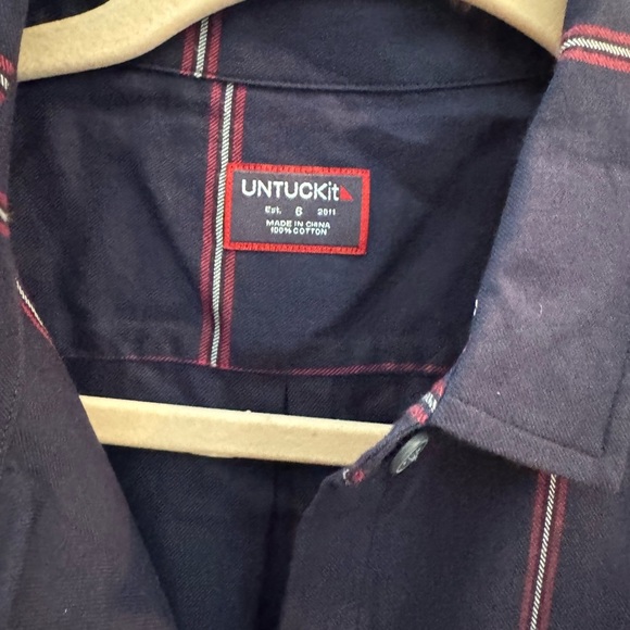 Untuckit Mavrodaphne Long Sleeve Button Down Shirt Blue Stripe 6 - Picture 5 of 7